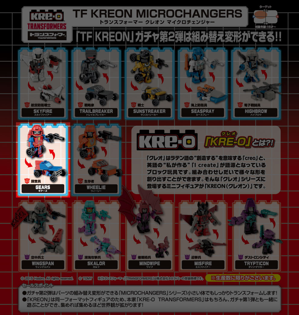 GEARS Transformers Kre-o Micro-Changers #6 Gashapon Capsule Kreon Takara Tomy