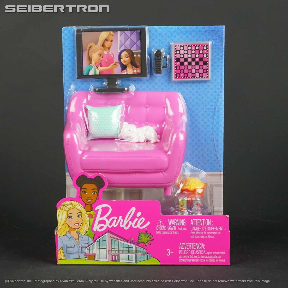 Barbie Indoor Furniture Set LIVING ROOM KITTEN Accessories Pack Couch Table TV EBay