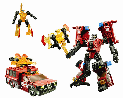 Transformers News: New Images of Power Core Combiners - Smolder with Chopster and Searchlight with Backwind Image