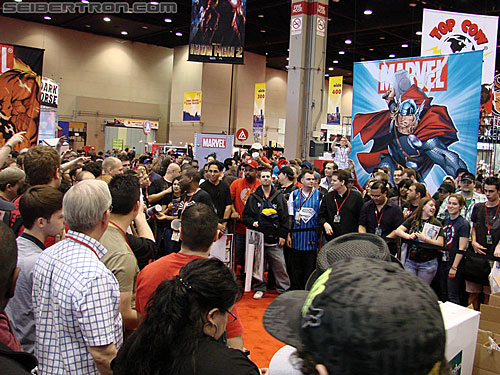 C2E2: Chicago Comic and Entertainment Expo - Transformers Event: Crowd gathered at Marvel booth