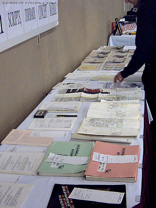 BotCon 2004: Fans and Miscellaneous Pics - Transformers Event: Scripts, call-sheets, size comparizon sheets, cells and much more for the silent auction and more stuff Wally Burr brought along from his personal collection