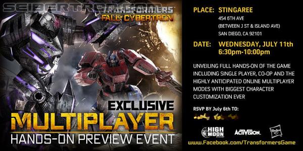 Transformers News: SDCC 2012 Coverage: High Moon Studios Tour & Activision Exclusive Multiplayer Preview Event Image