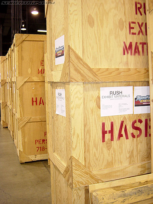 OTFCC 2004: Day 3: Sunday - Transformers Event: These are the crates that ship all of the products Hasbro has on display at the conventions they attend