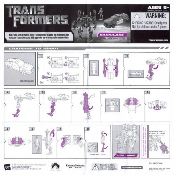 Instructions for Barricade