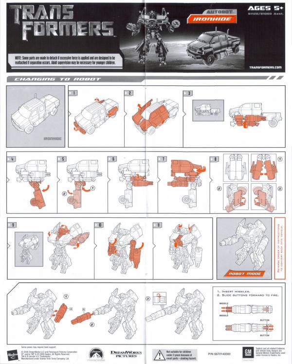 Instructions for Ironhide