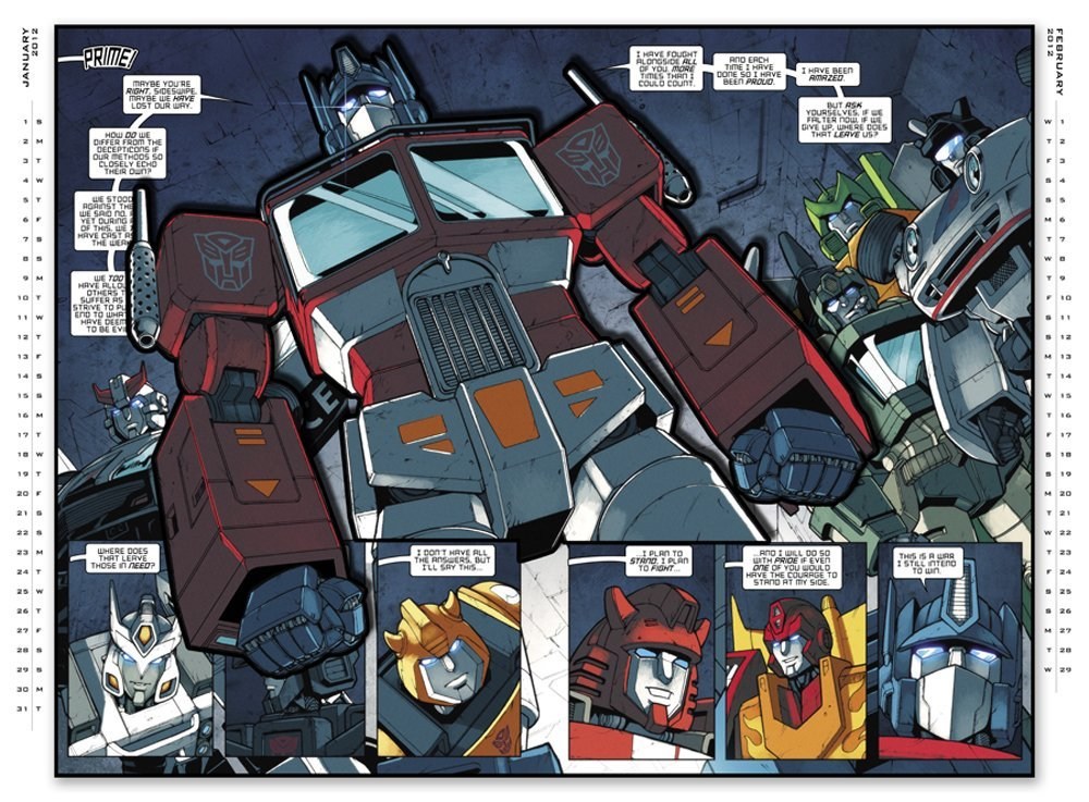 Transformers News: 2012 Transformers Special Edition Wall Calendar Preview Image