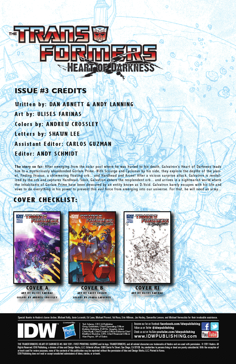 Transformers News: IDW Presents Transformers: Heart of Darkness #3 Preview Image