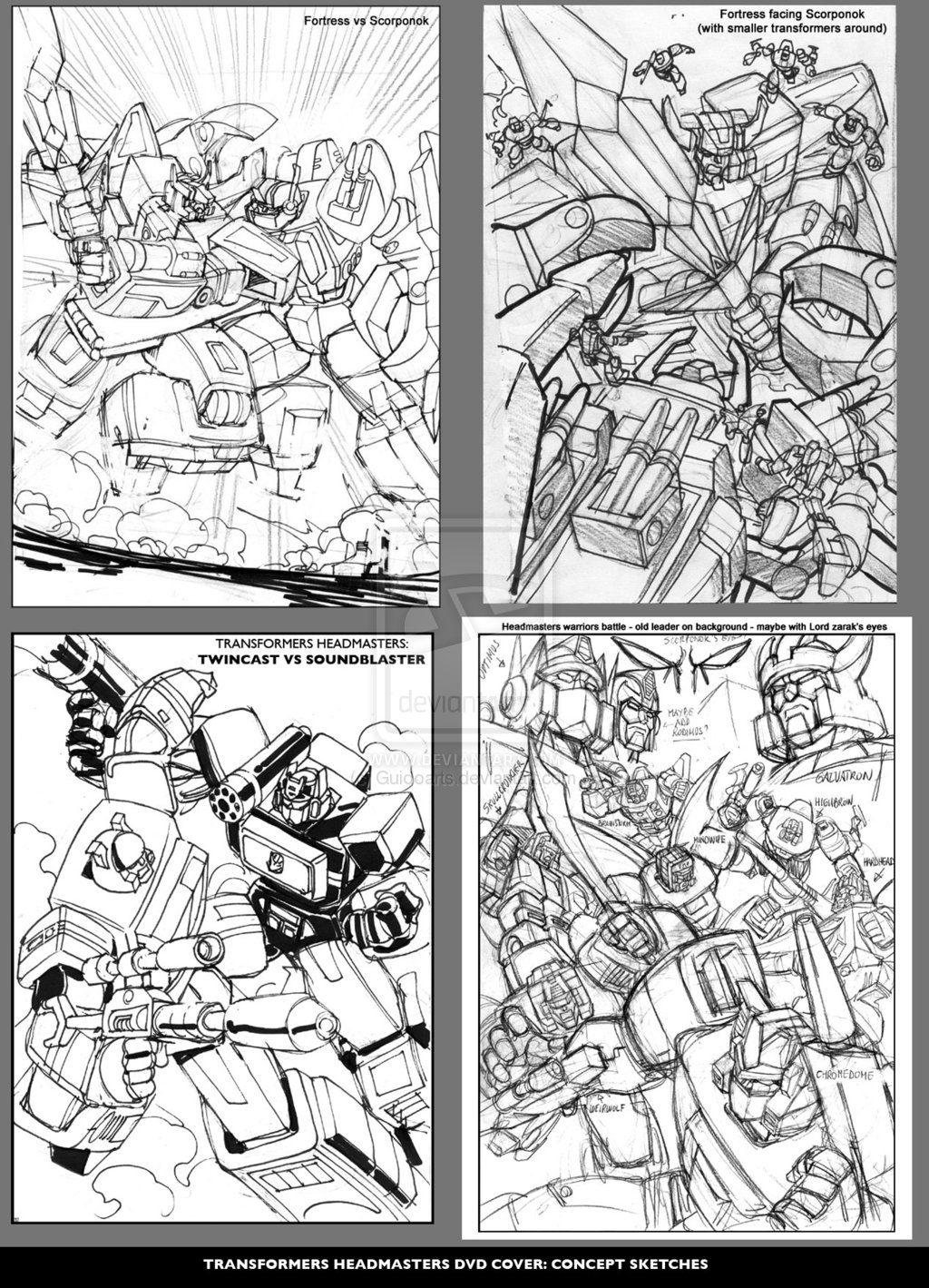 Transformers News: Guido Guidi Headmasters Concept Sketches Image