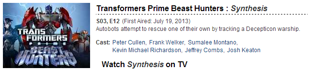 Re: Transformers Prime Beast Hunters Episode 12 Title and Description
