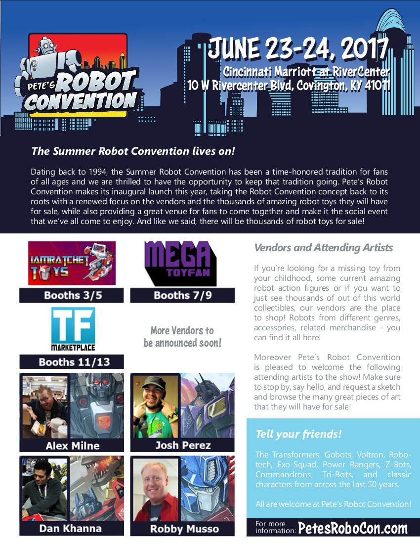 Transformers News: Pete's Robot Convention - June 23-24, 2017