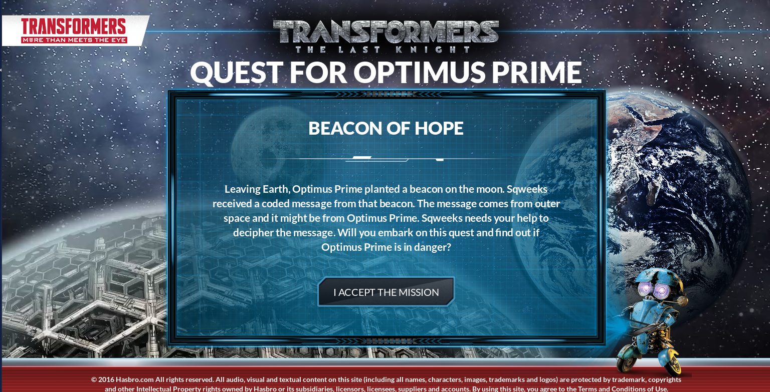 Transformers News: New Hasbro Transformers: The Last Knight Site Update with Quest for Optimus Prime Games