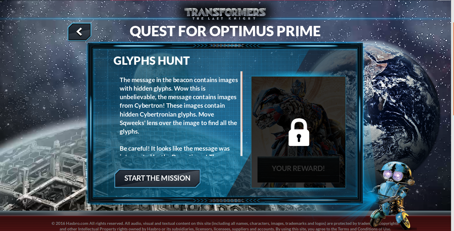 Transformers News: New Hasbro Transformers: The Last Knight Site Update with Quest for Optimus Prime Games