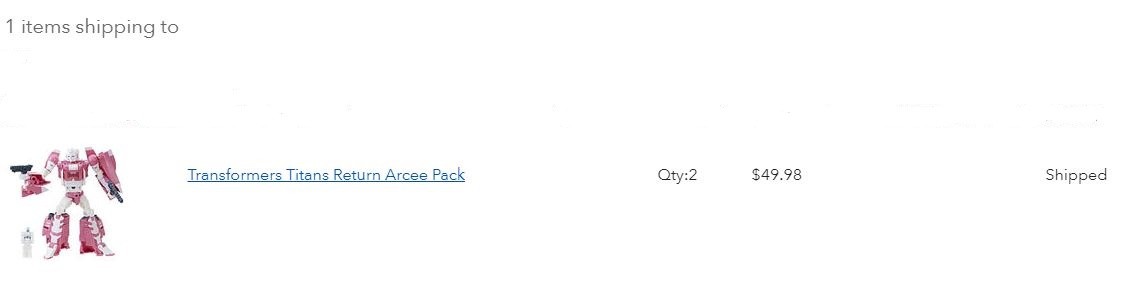 Transformers News: Transformers Titans Return Arcee Shipping From Toysrus and Arriving as Early as Nov 10 Transformers News: Transformers Titans Return Arcee Shipping From Toysrus and Arriving as Early as Nov 10