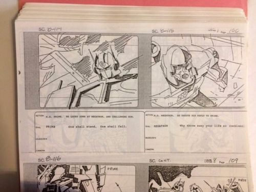 Transformers News: Transformers The Movie 1986 Original Storyboards Reduction Master for Auction