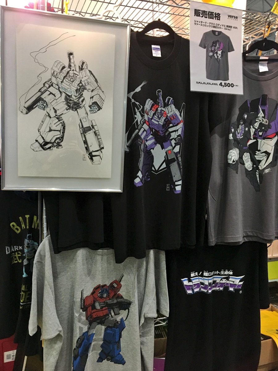 Transformers News: Verse Styles T-Shirts on Display at Tokyo Comic Con, Featuring Optimus Prime, Megatron, Shattered Transformers News: Verse Styles T-Shirts on Display at Tokyo Comic Con, Featuring Optimus Prime, Megatron, Shattered