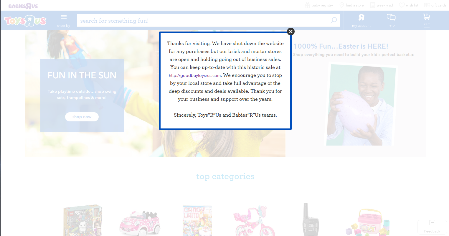 Transformers News: Toys R Us No Longer Accepting Online Orders, Linking to goodbuytoysrus.com