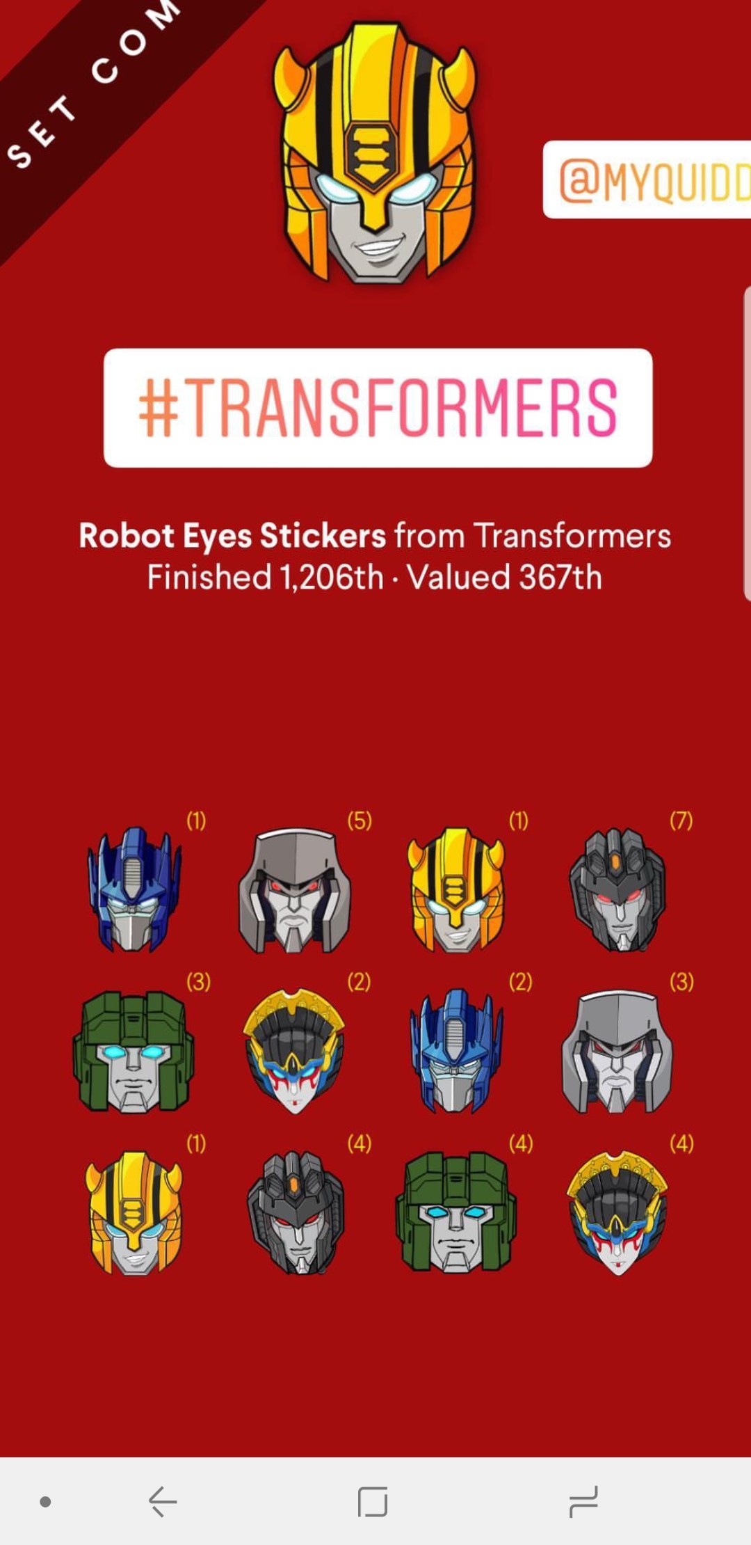 Transformers News: New Officially Licensed Transformers Digital Stickers on Quidd Transformers News: New Officially Licensed Transformers Digital Stickers on Quidd
