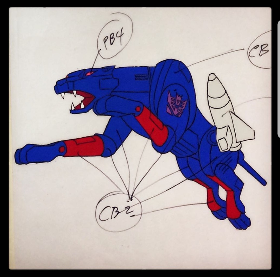 Transformers News: Newly Discovered Concept Art from the Generation 1 Transformers Cartoon: Ravage, Blue Bluestreak, Mi