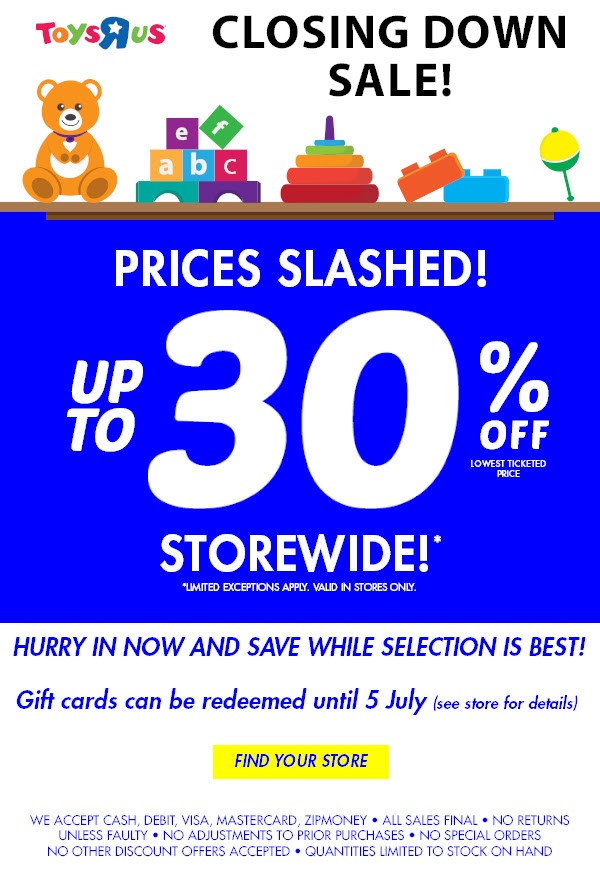 Transformers News: Toys R Us Australia Closing Down Sale Begins