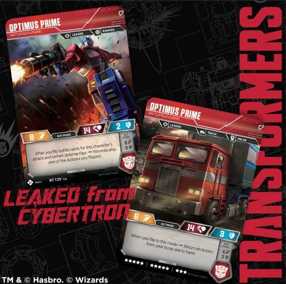 Transformers News: Leaked from Cybertron- Optimus Prime as featured in the Transformers Trading Card Game