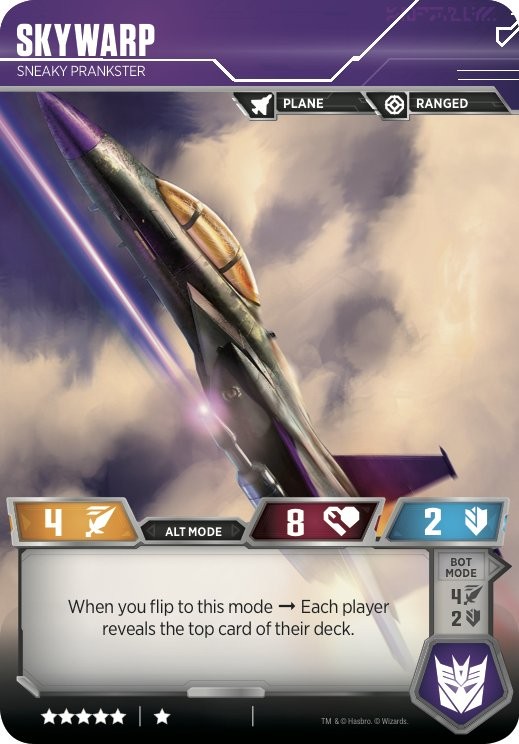 Transformers News: Prowl, Skywarp and Wheeljack revealed for the Official Transformers Trading Card Game