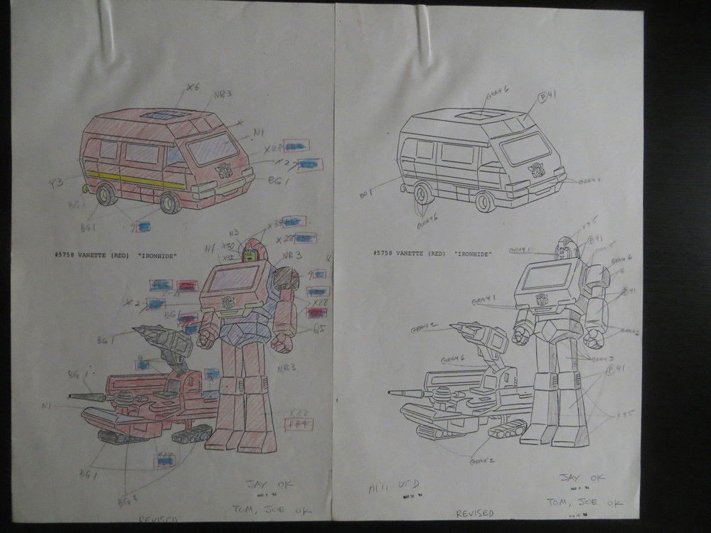 Transformers News: More Original Concept Art from Generation 1 Transformers Cartoon: Brawn, Sunstreaker, Ark, Cybertron