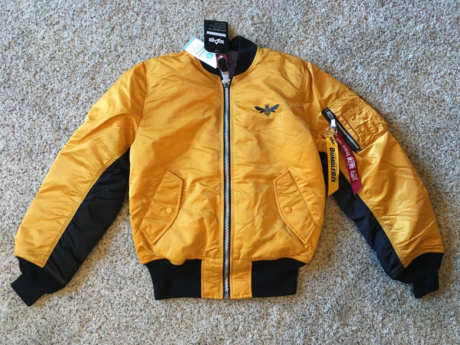 Transformers News: In hand images of Hasbro X Alpha Transformers MA-1 jacket