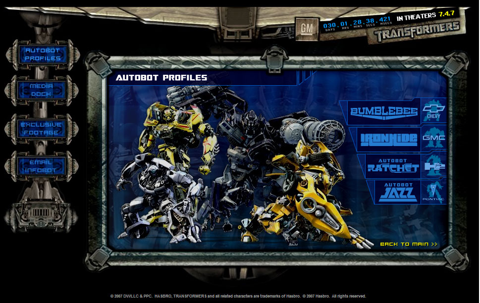Transformers News: GM's new website AutobotsRollout.com launches AutobotsRollout.com - Autobot Profiles
