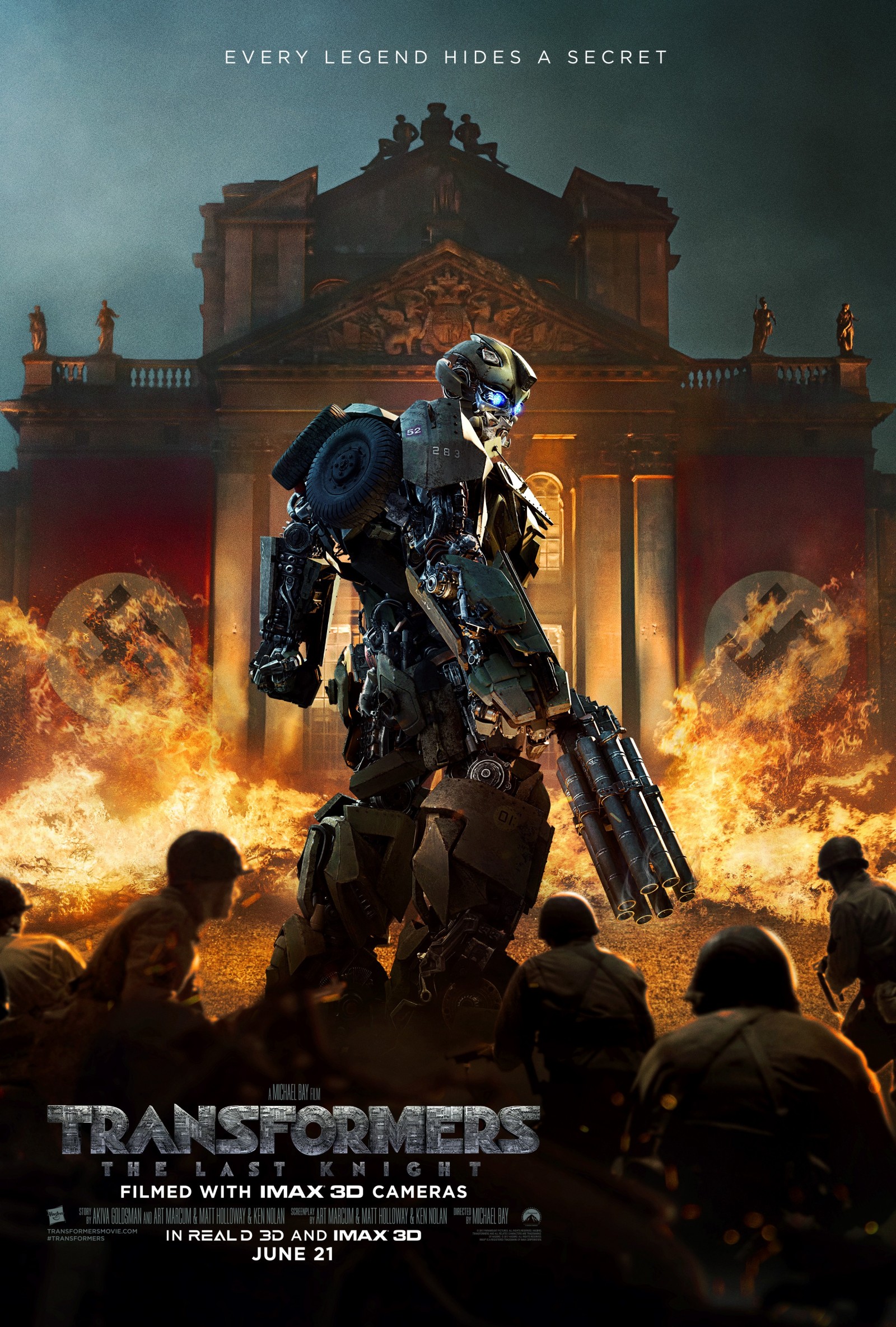 Transformers News: New Last Knight "Every Legend Hides A Secret" Poster featuring Bumblebee during WWII Transformers News: New Last Knight "Every Legend Hides A Secret" Poster featuring Bumblebee during WWII