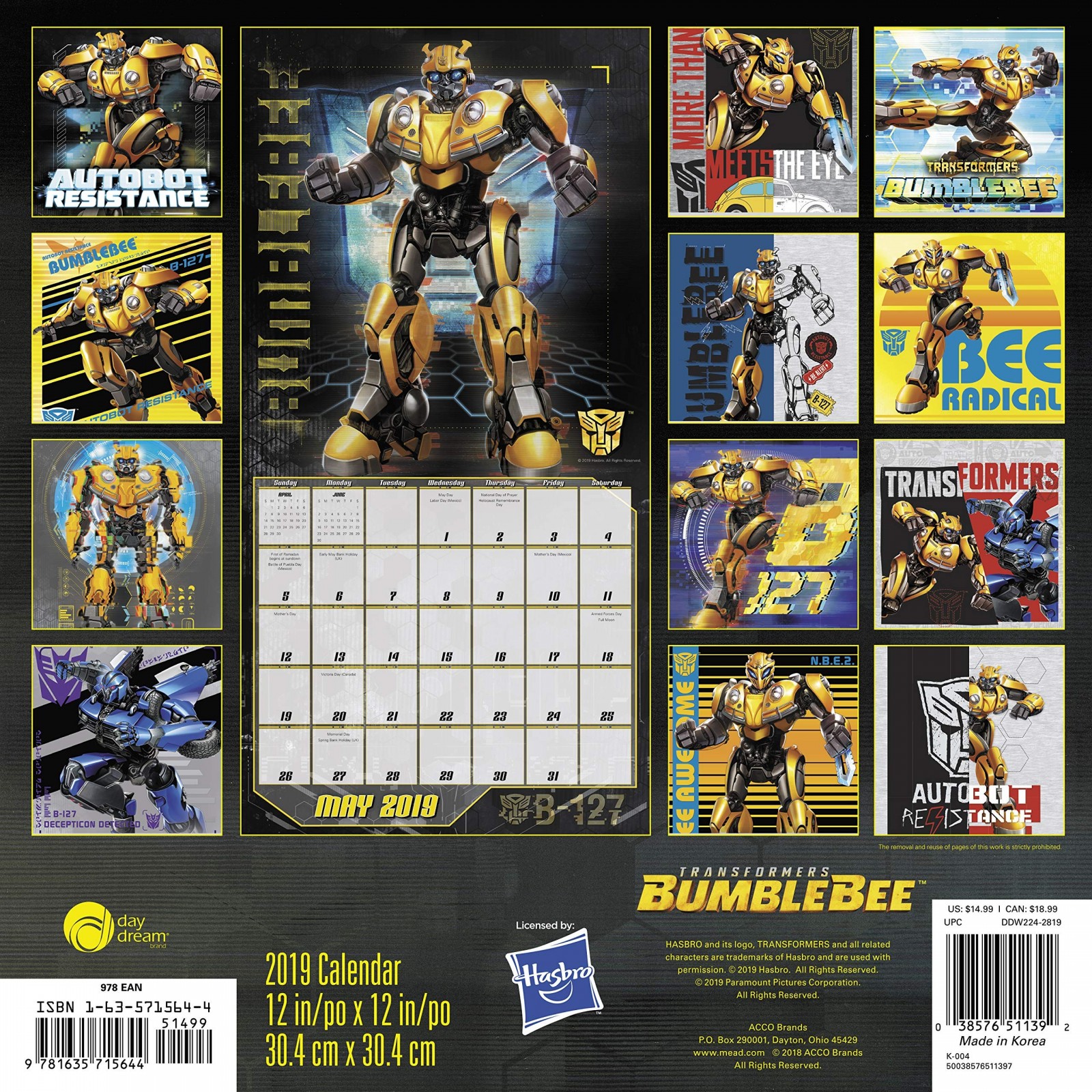 Transformers News: Round-Up of Transformers #BumblebeeMovie Products: Calendar, Decals, Toppers