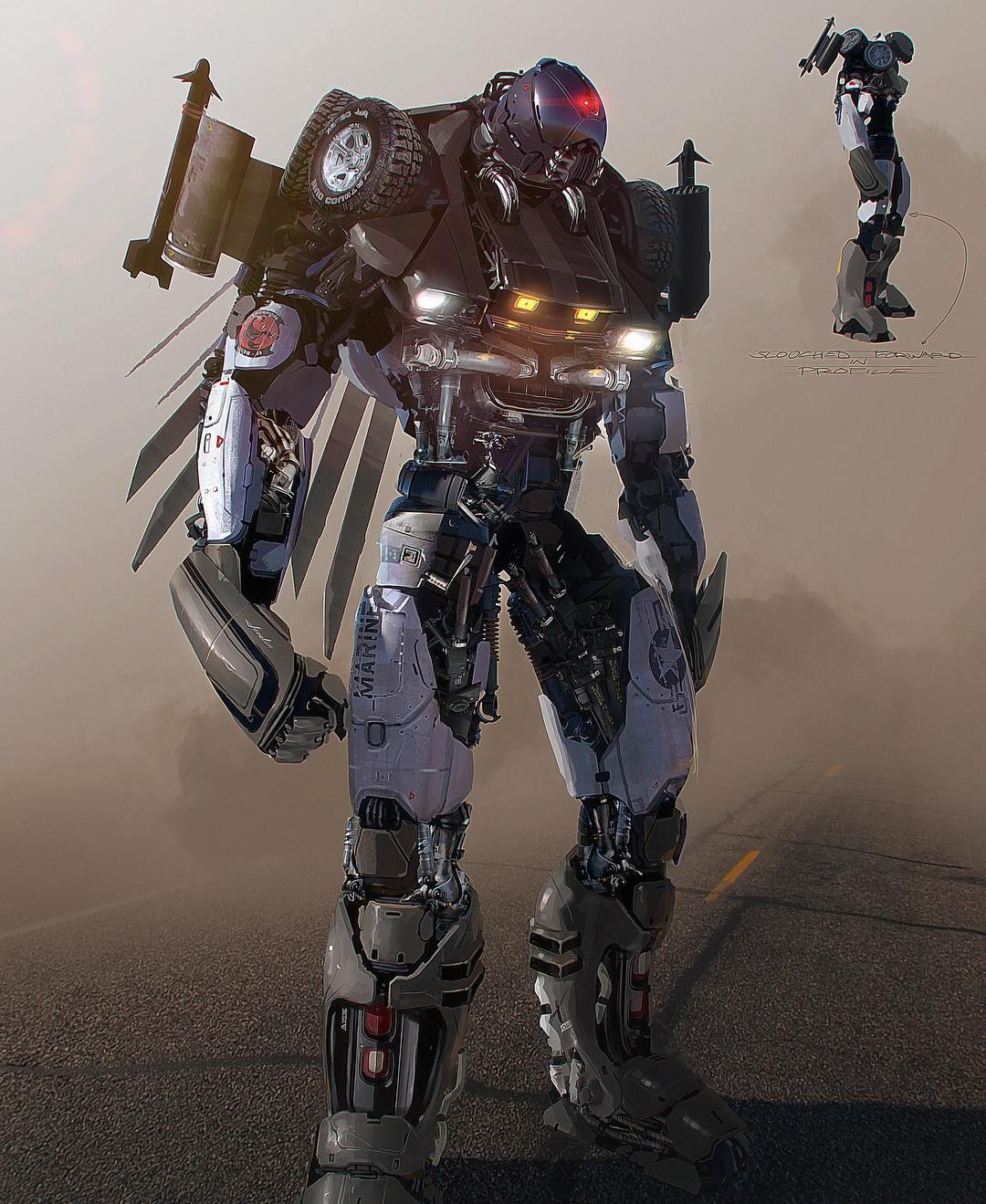 Transformers News: Bumblebee film concept art for the Decepticons and Bumblebee's battle mask