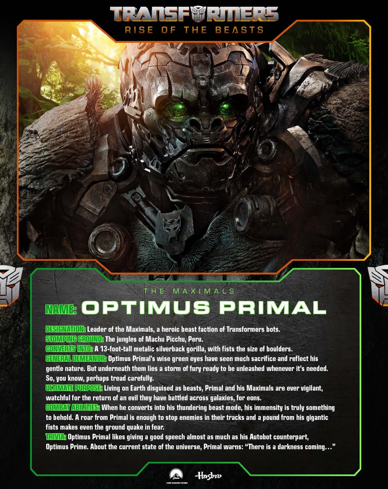 Transformers News: Rise of the Beasts Bios Mention Multiverse and Time Travel Transformers News: Rise of the Beasts Bios Mention Multiverse and Time Travel