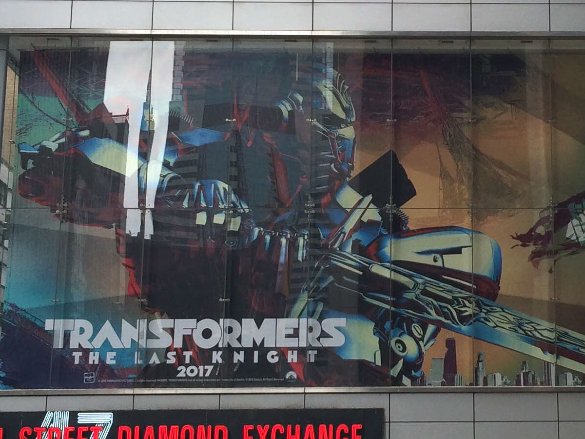 Times Square billboard features Transformers: The Last Knight