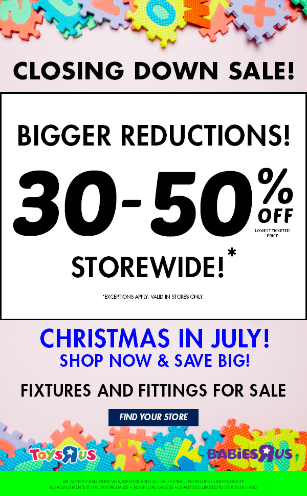Even More Closing Down Discounts at Toys R Us Australia