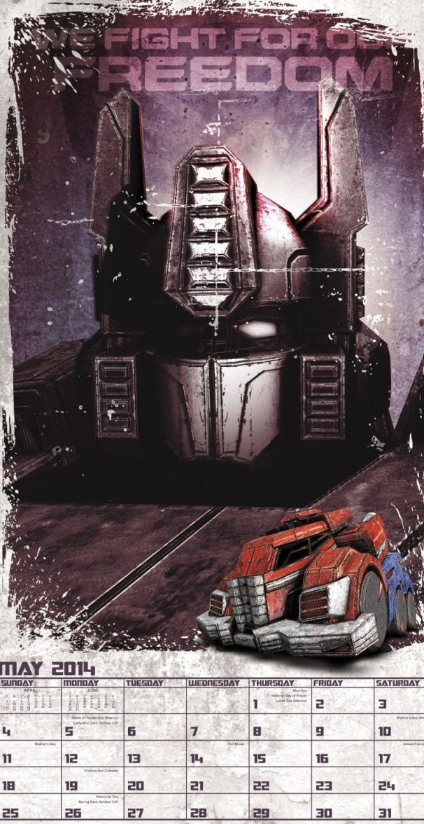Day Dream's Transformers: Fall of Cybertron 2014 Wall Calendar Preview