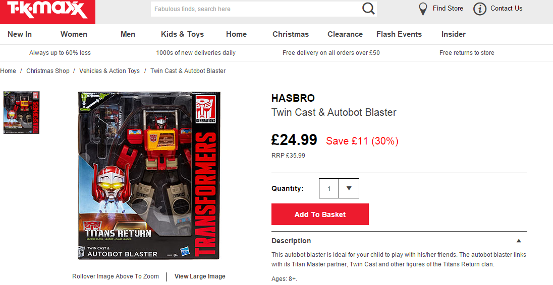 Titans Return Blaster for only £25 at TKMaxx