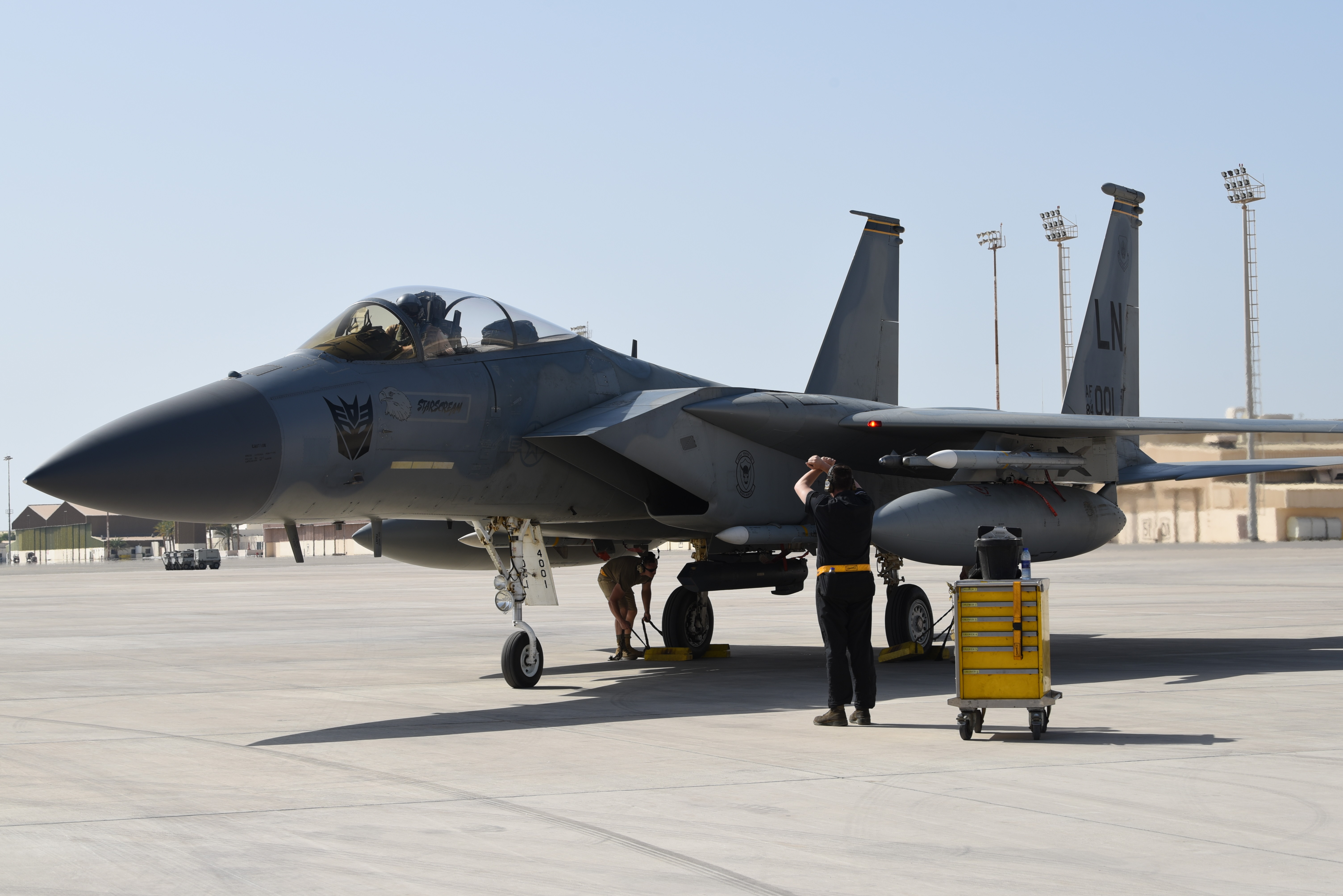 Official Images of U.S. Air Force F-15C Eagle with Decepticon Logo
