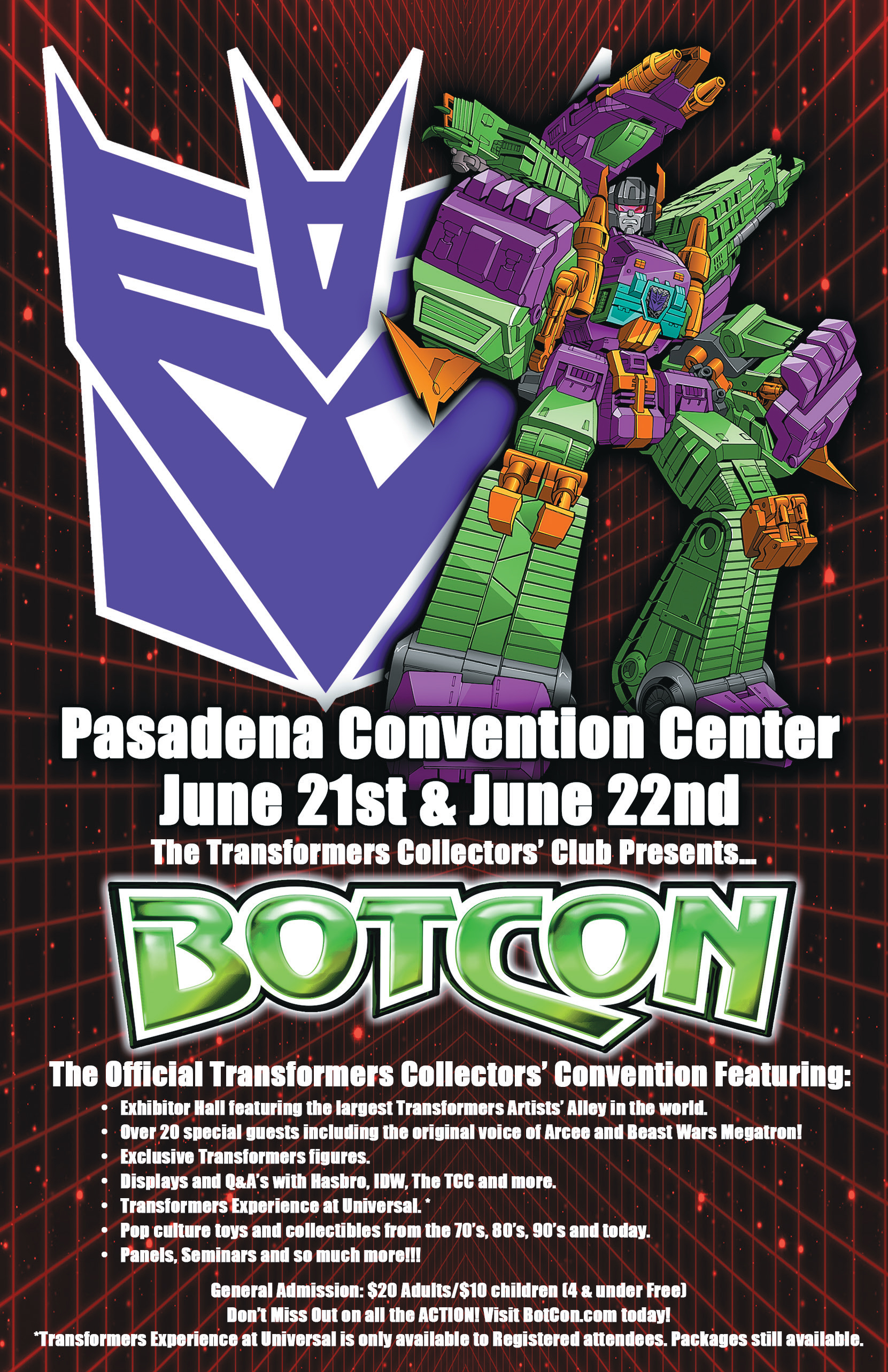 First 150 BotCon 2014 General Admission Kids (12 and under) to Receive a Free Deluxe Transformer