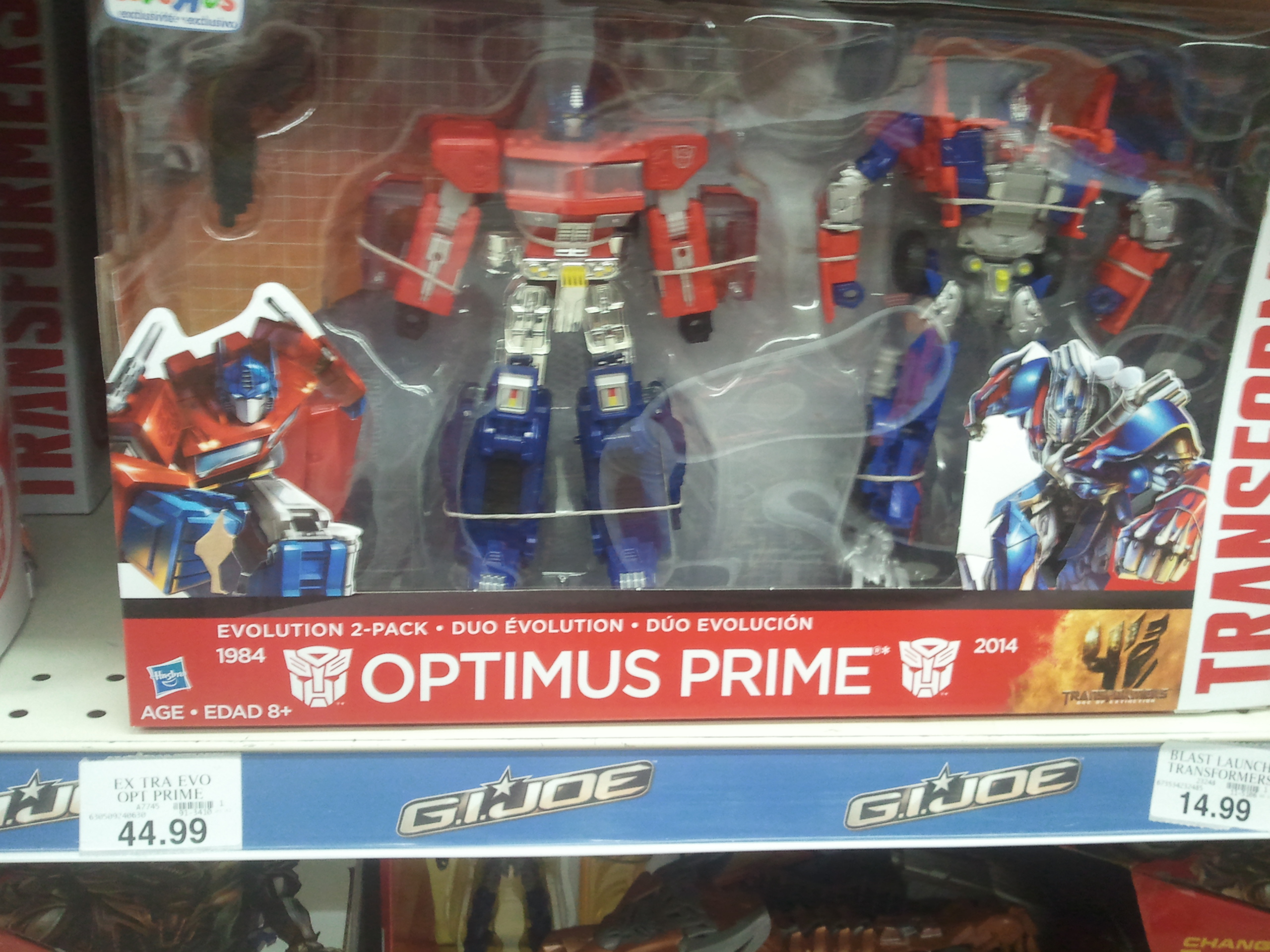 Transformers Age of Extinction Optimus Prime Evolution 2 Pack at US Retail
