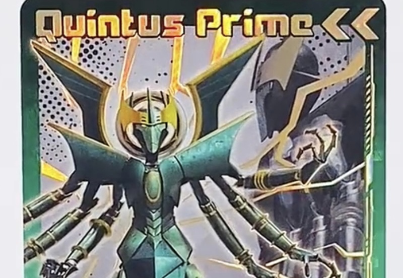 Character Models of Transformers One Micronus and Quintus Prime found on Card Designs