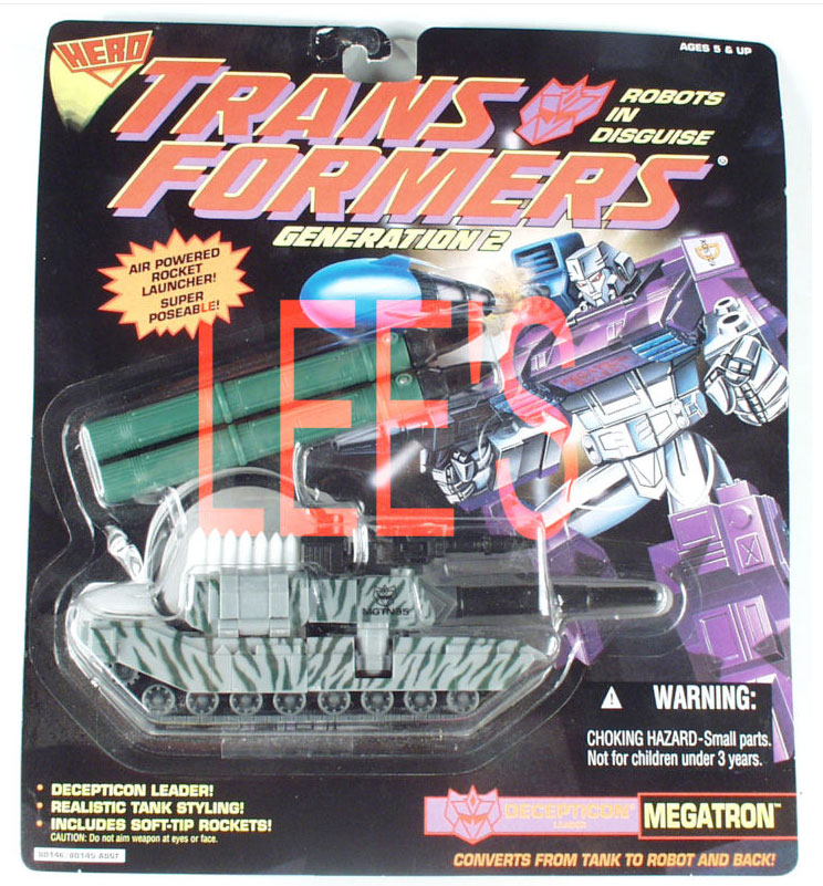 Unreleased G2 figures on eBay: grey Hero Megatron, blue Hero Optimus Prime, & Laser Cycle Soundwave