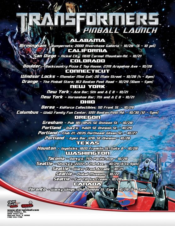 Official Press Release: World's Only Maker of Arcade Quality Pinball Announces Plans for Launch Parties and Pinball Expo 2011