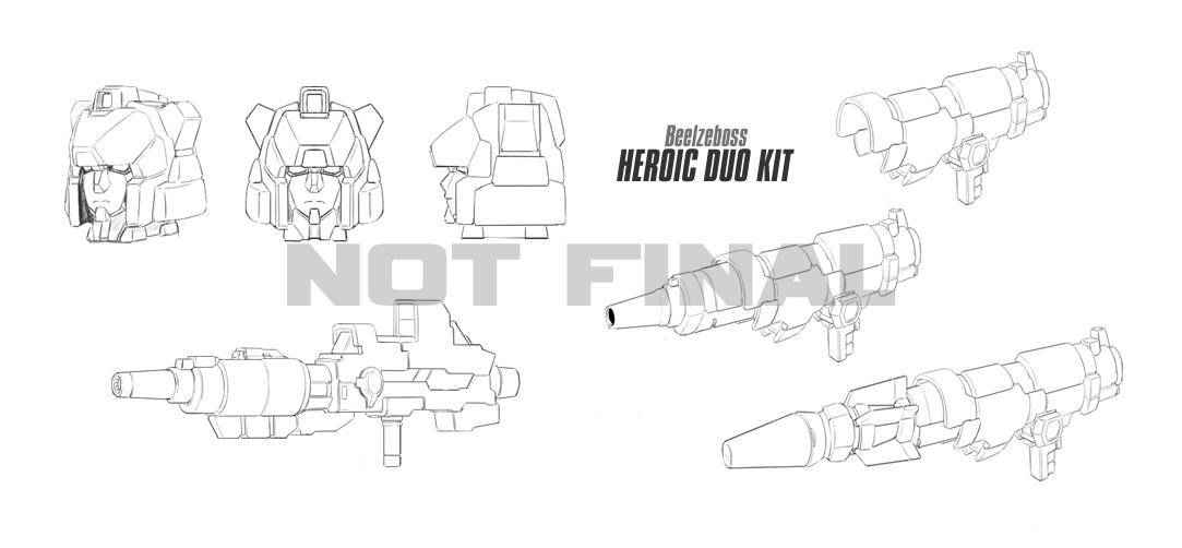Beelzeboss "Heroic Duo" Upgrade Set for Universe 2.0 Sideswipe and Generations Red Alert
