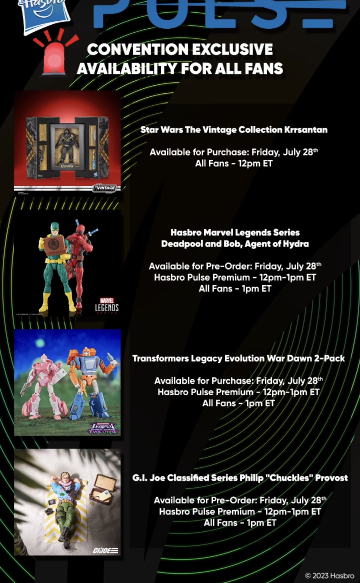 SDCC 2023 Hasbro Exclusives Go Up For Sale Today