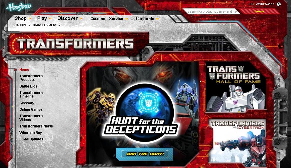 Transformers.com Has Transformed! New Site Design