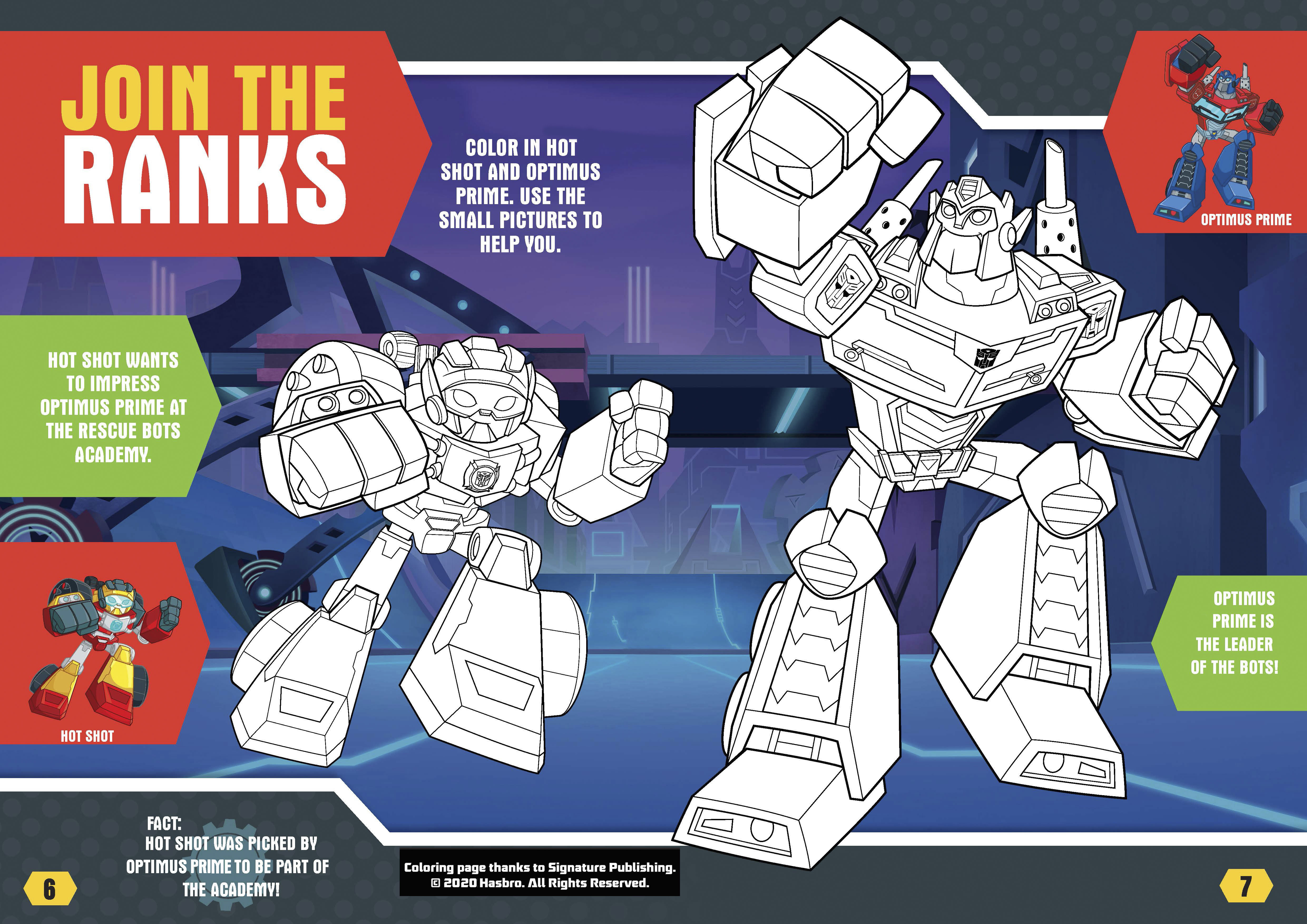 Hasbro Offers Free Printable Rescue Bots Academy Coloring Sheet for Kids