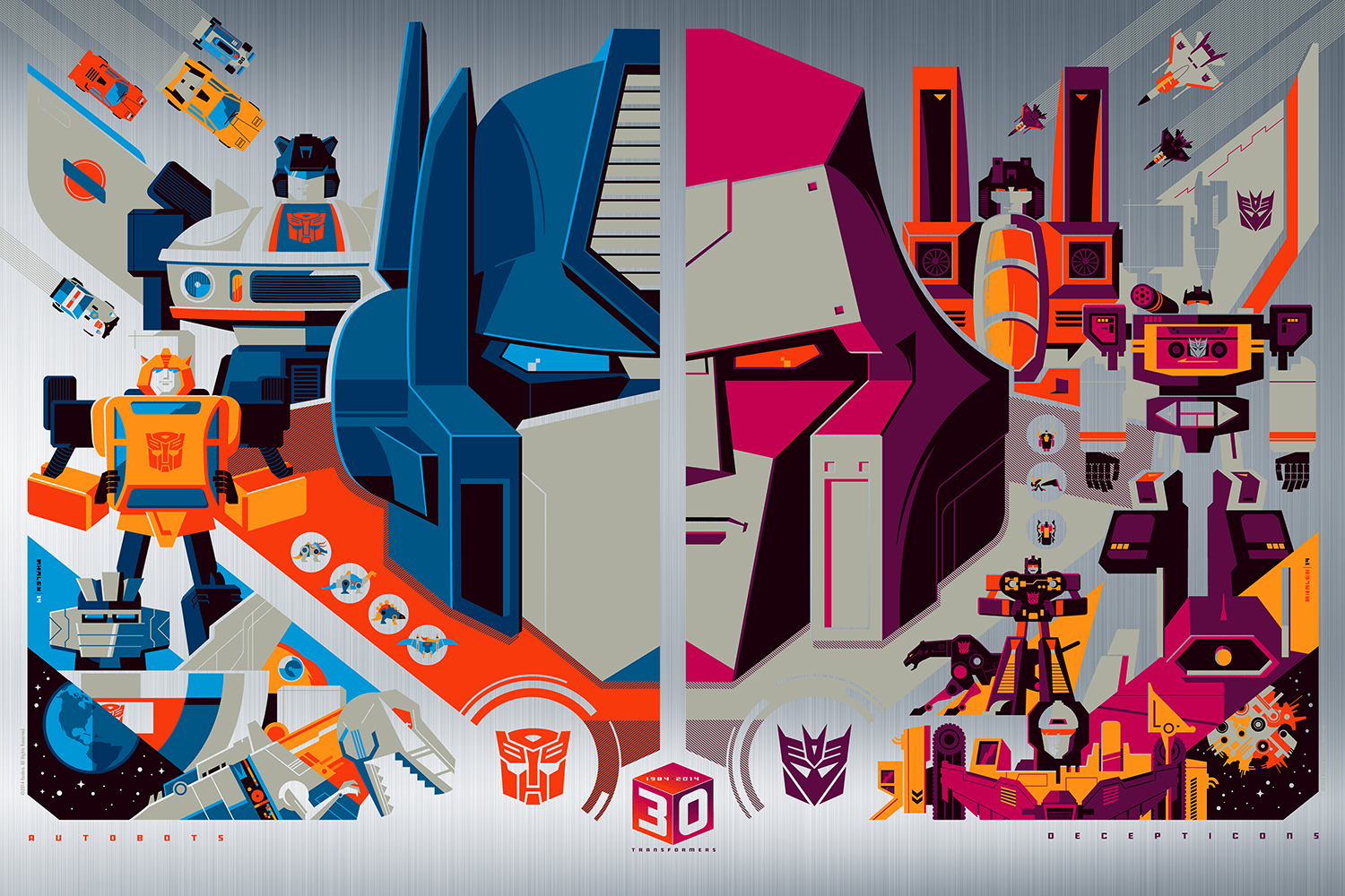 New Acid Free Gallery Transformers 30th Anniversary Metallic Prints by Tom Whalen