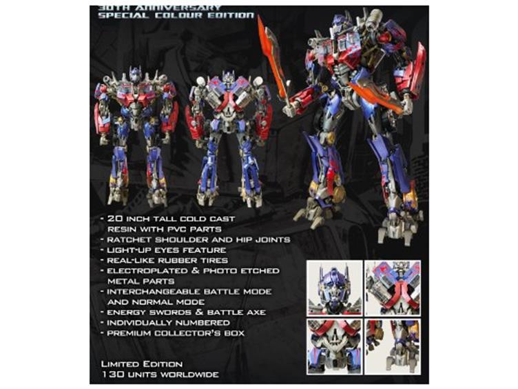 Calibre 30th Anniversary Optimus Prime and Bumblebee Metallic Statues