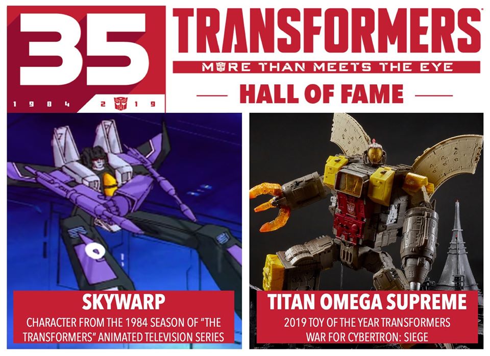 2019 Transformers Hall of Fame Winners Announced