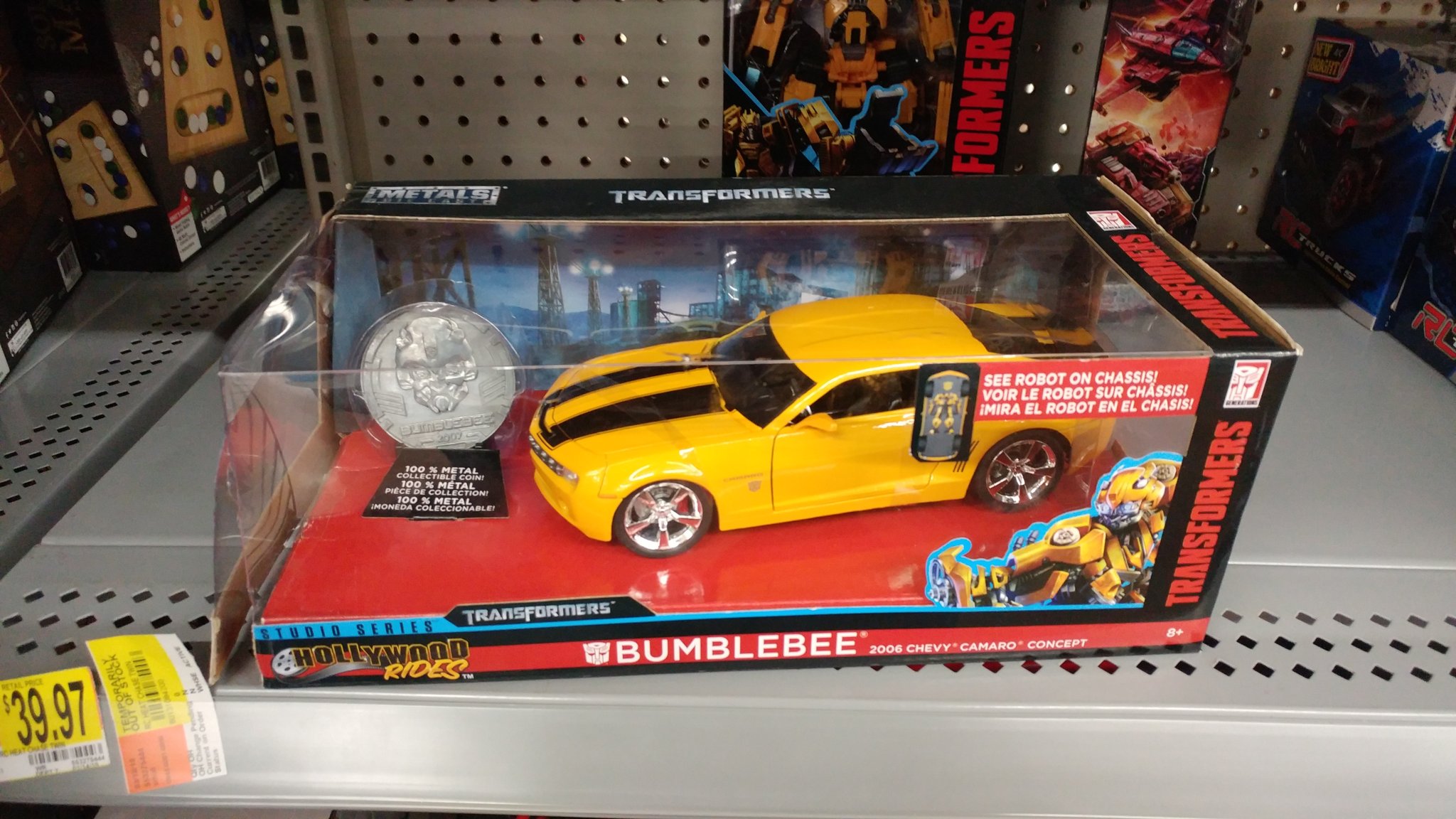 Jada Hollywood Rides 1:24 Transformers 2007 Camaro Concept Bumblebee Found in US